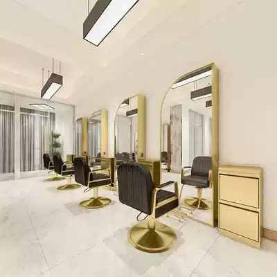 New net red hair salon mirror table hair salon special single and double-sided hair salon hair cutting mirror trendy floor-to-ceiling hot dyeing mirror