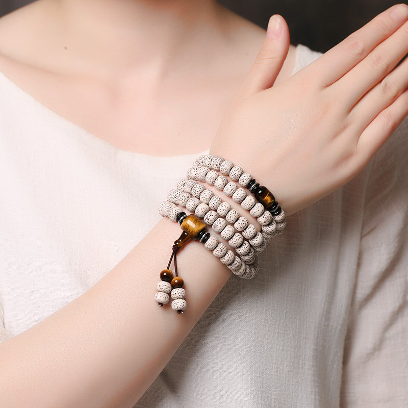 Haojin Hainan star Moon Bodhi son 108 first month high density Buddha beads text play necklace hand chain hand string Male and female couples