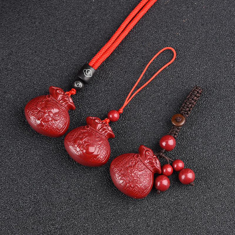 Cinnabar zodiac pendant tiger year birth year pendant original stone natural safe children's men's and women's couple necklace