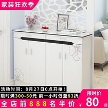  Entrance Simple modern wooden economical imitation solid wood shoe rack shoe cabinet household entrance large-capacity storage storage