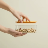 Плоховая бак прозрачная пластиковая кухонная пища, орехи, кофейные бобы, бак для домашнего зерна Расточка для хранения зерна