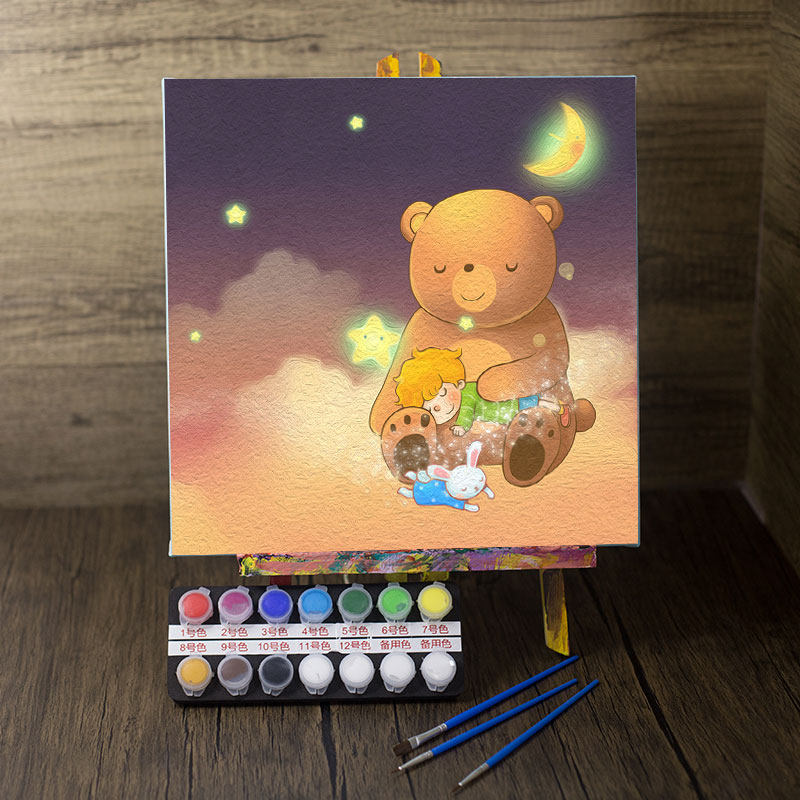 Painting diy filled paintings filled with oil painting small digit digitally oil painting children Korea cartoon square 30*30