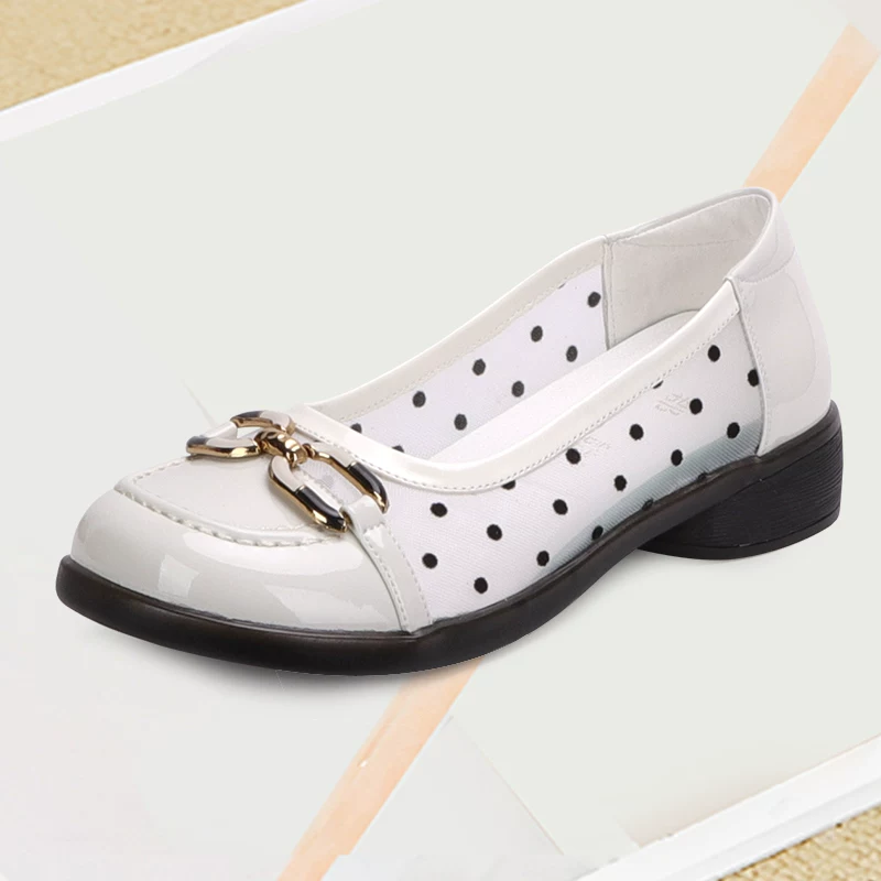 44 Greeponing Code Women's Shoes 46 Блeб Breakthrough сетка Baotou sandals 45 плюс полные obese feet female mothers mothers холодная кожаная обувь