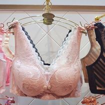 Romantic lace front buckle without steel rim nursing bra Nursing bra four-breasted pregnant womens underwear gathered and stylish