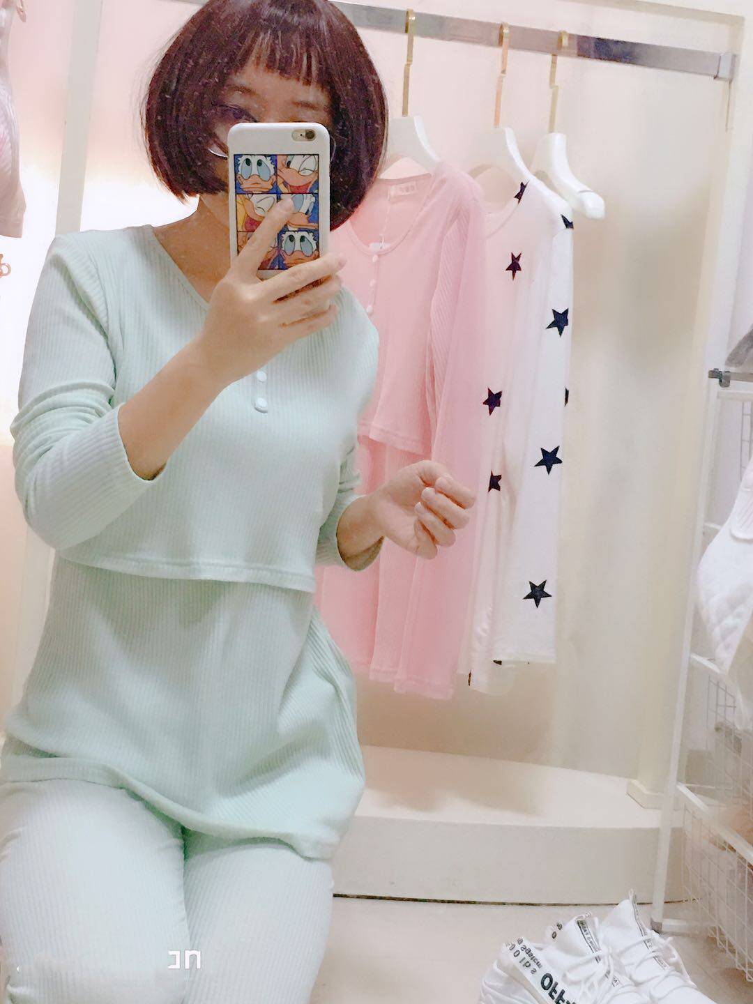 Pure cotton pit strip pregnant women pajamas home clothes confinement clothes nursing clothes set