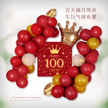 The babys first birthday week arranged poster decoration balloon background wall boys children hundred days man yue yan