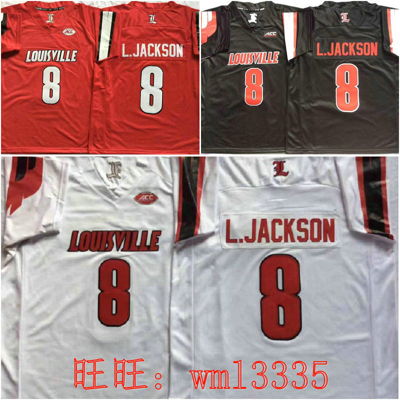 Louisville Cardinals 8 Jackson Jerseys Louisville Red Sparrow Olive clothes-Taobao