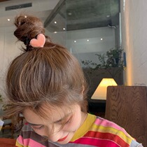 Girl love headdress Korean version of ins hair rope headrope Net red cute leather band Simple Korean hair accessories leather ring