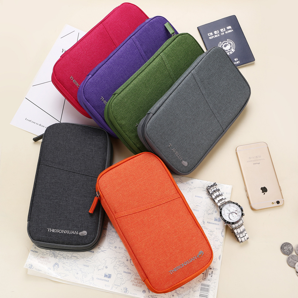 Travel document bag Multi-function portable storage bag Travel passport bag Protective cover Document bag Passport clip Ticket clip
