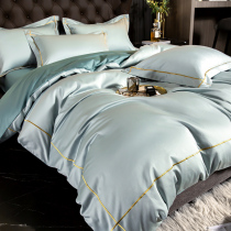 100 light luxury four-piece cotton cotton bed sheet bed hats quilt cover Nordic style bedding kit bed products summer