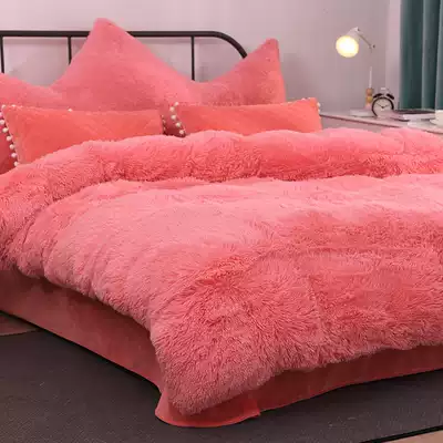 Mink velvet four-piece flannel double-sided velvet coral velvet winter thick plush plush winter 2021 sheets 4 sets