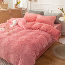 2021 new mink velvet four-piece flannel double-sided velvet coral velvet cloud mink plush winter bedding