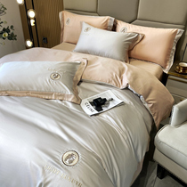 Household sanding denim cotton cotton four seasons Universal 100 linen quilt cover fitted sheet paragraph sheets bedding 4