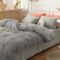 2021 New Tide mink velvet four-piece flannel double-sided velvet coral velvet high-end milk velvet winter anti-static