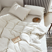 Class A non-dyed pure white bedding four-piece cotton cotton 100 white sheet quilt cover new quilt cover