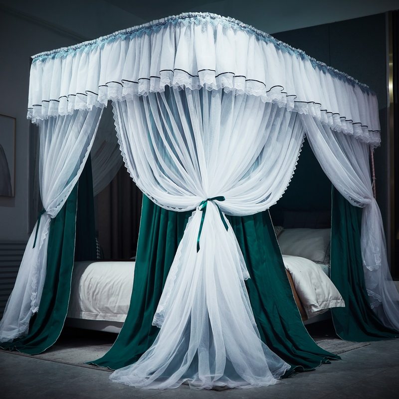 Princess Mosquito Net Home 2021 New U-Type Double Bed Encryption Thickened Dust-Proof Top Cloth Shield Ash Shading With Bracket