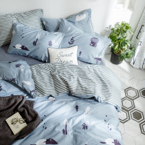 Cotton sheets three-piece student dormitory single quilt cover four-piece cotton floral 0 9m1 simple kit