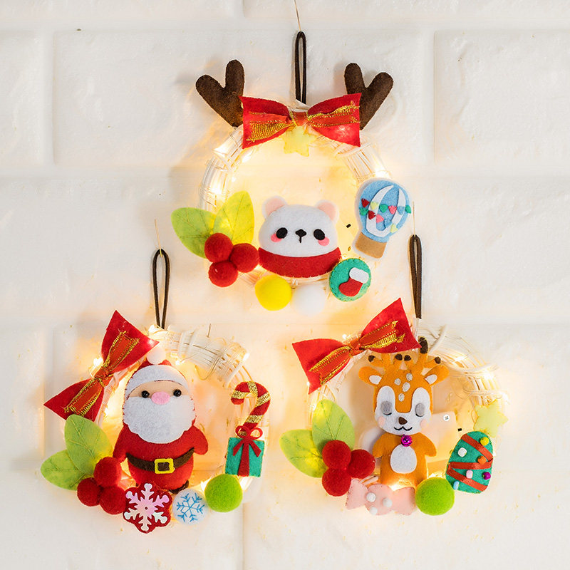 Christmas flower vine pendant gift non-woven handmade diy material bag creative Christmas old man car pendant