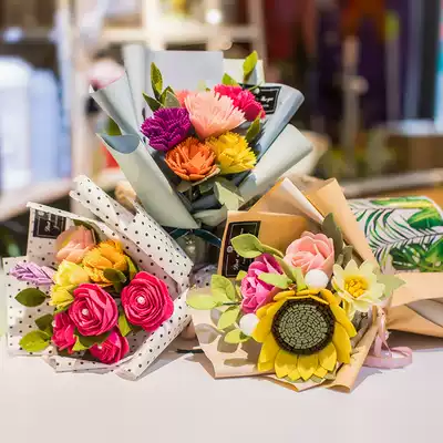 Birthday gift bouquet simulation bouquet non-woven student handmade fabric diy material package to boyfriend