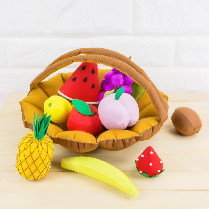 Fruit Basket Unwoven Cloth Handmade Diy Material Bag Fabric Art Fruit Vegetables Creativity Homemade Kindergarten Area Corner Toys