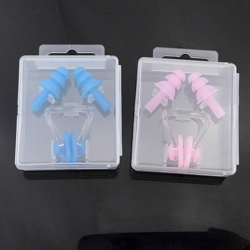 Summer Stunning Silicone Earplugs Nose Clip Suit With Box Swimming Accessories Jellyfish Earplugs Soft And Comfortable