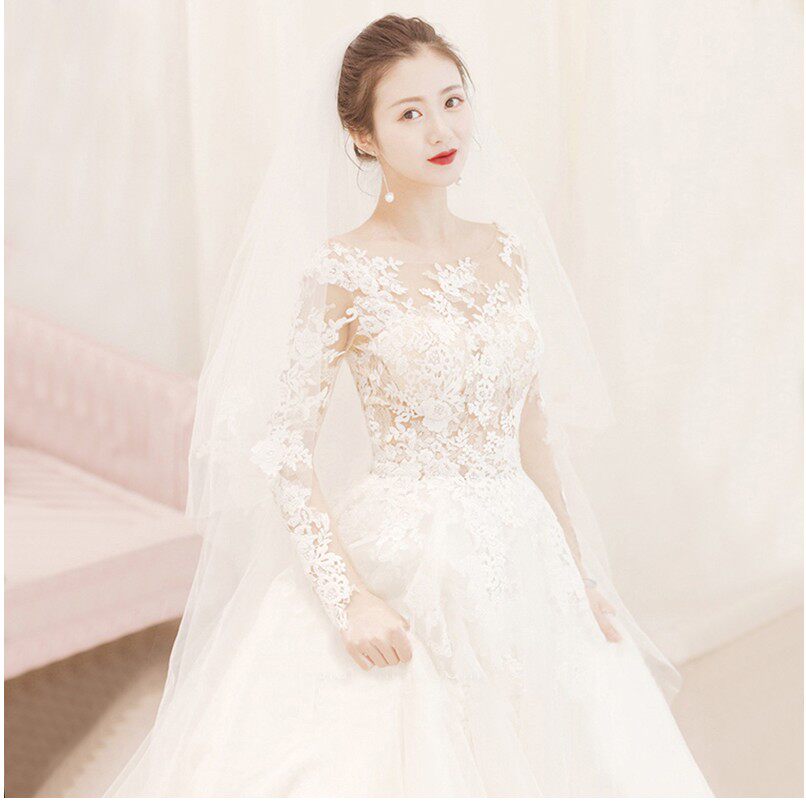 Wedding Sen is a super fantastic dream wedding dress 2023 new temperament small bride with a simple Chinese slim shoulder