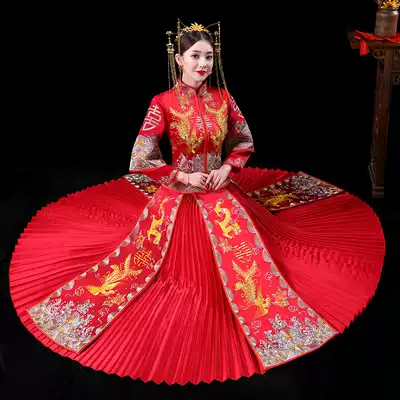 Xiuhe clothing wedding dress Chinese wedding dress 2021 New temperament toasting wedding dress Xiuhe clothing big size fat