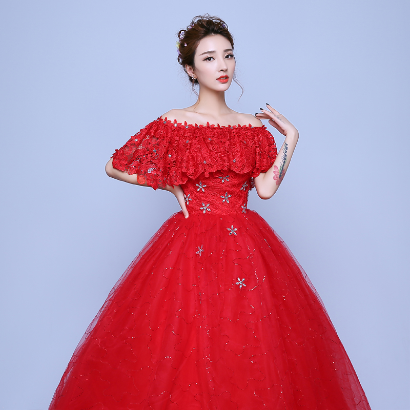  L+A red wedding dress  