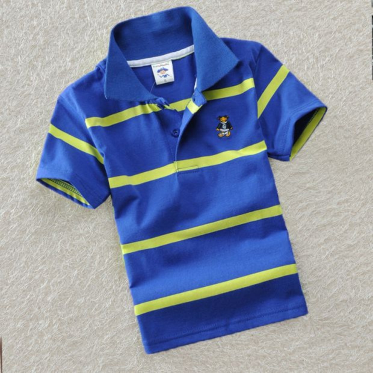 18 quần áo trẻ em mới cho bé trai cotton tay ngắn phần mỏng Áo thun trẻ em lớn mùa hè váy sọc áo nửa áo áo thun trẻ em giá sỉ