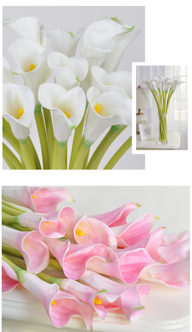 Calla lily hoa nhân tạo phòng khách trang trí hoa giả hoa trang trí bình hoa TV tủ lớn bó hoa bàn trang trí - TV tivi 85 inch