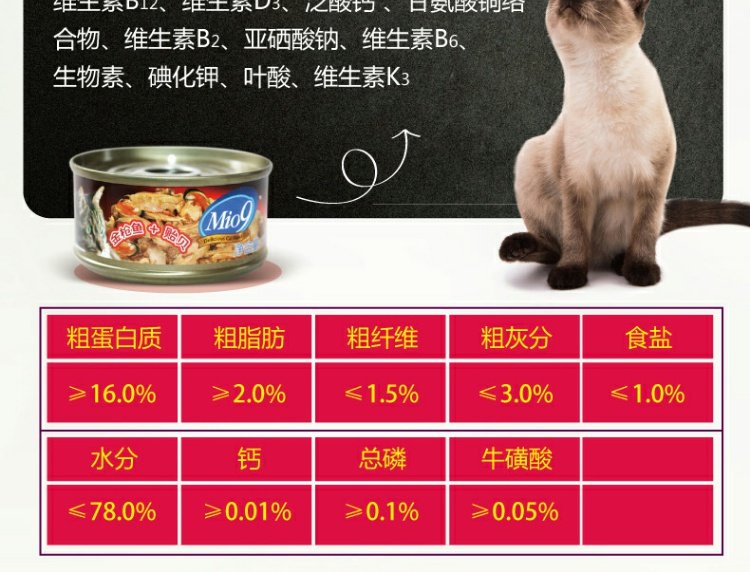 Mèo Miaojiu mio9 đóng hộp nhập khẩu mèo vào mèo đồ ăn nhẹ mèo thức ăn ướt 24 lon Mèo Thái đóng hộp đầy - Đồ ăn nhẹ cho mèo thức ăn hạt cho mèo