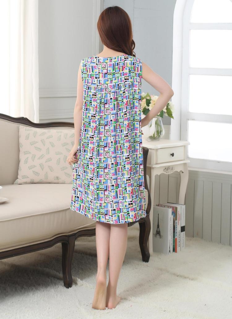 Nữ mùa hè nhân tạo cotton nightdress cộng với phân bón để tăng cotton lụa thai sản nightdress cotton silk dress nightdress ăn mặc