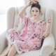 Thời trang mới lụa ngắn tay Hàn Quốc lỏng lẻo dễ thương váy công chúa mùa hè mỏng mặc nhà quần áo ngủ nữ mùa hè cotton tinh khiết - Đêm đầm