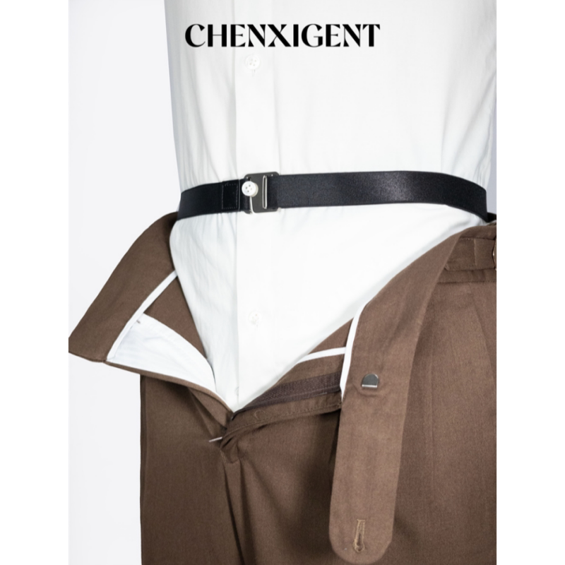 Chenxigent Men's Suit Shirt Anti-Slip Anti-Wrinkle Tie Strap Business Gentleman Belt Shirt Anti-Slip