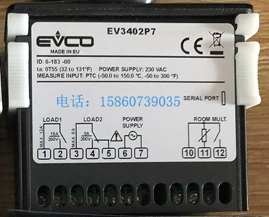 EVCO brand new original EV3402P7 Italian American control thermostat EVK412P3 and EVK412P7VXBS