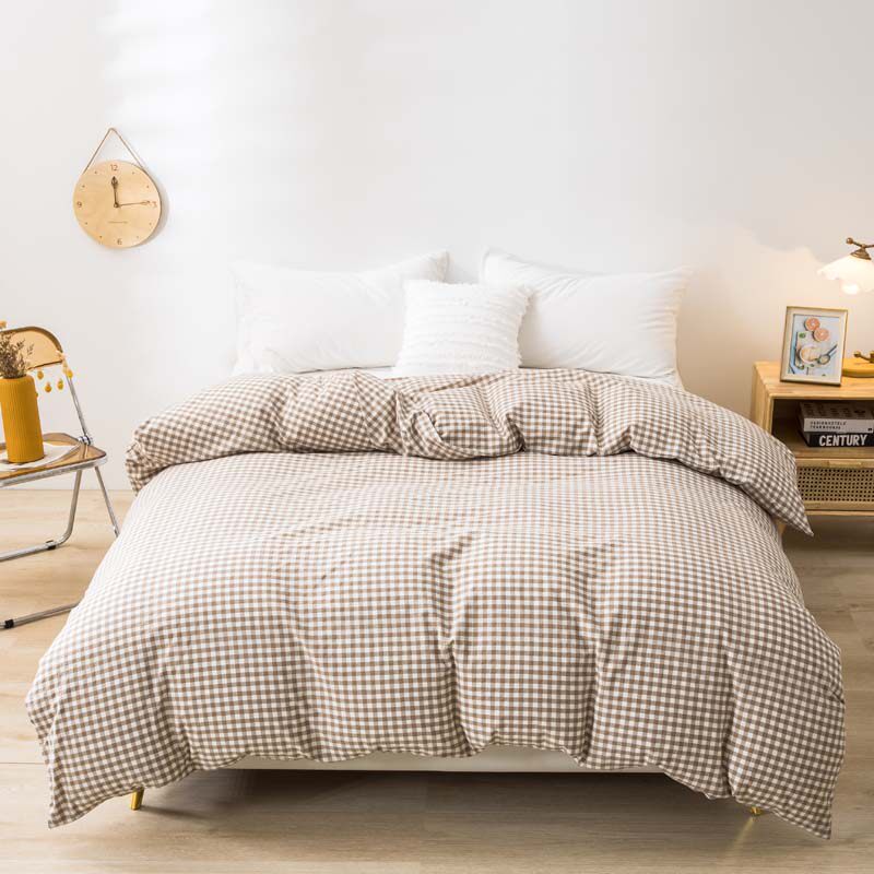 100 cotton washed quilt cover single-piece thickened quilt cover single set of pure cotton single solid color 180x200x230 quilt