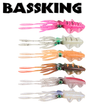 BASSKING deep-sea bionic squid bait UV Soft Bait 15cm16g2 luminous squid fake bait lure Luya bait