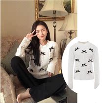 Diana Vevina designer white butterfly knot knitted headcoat sweater woman 2020 fall new product