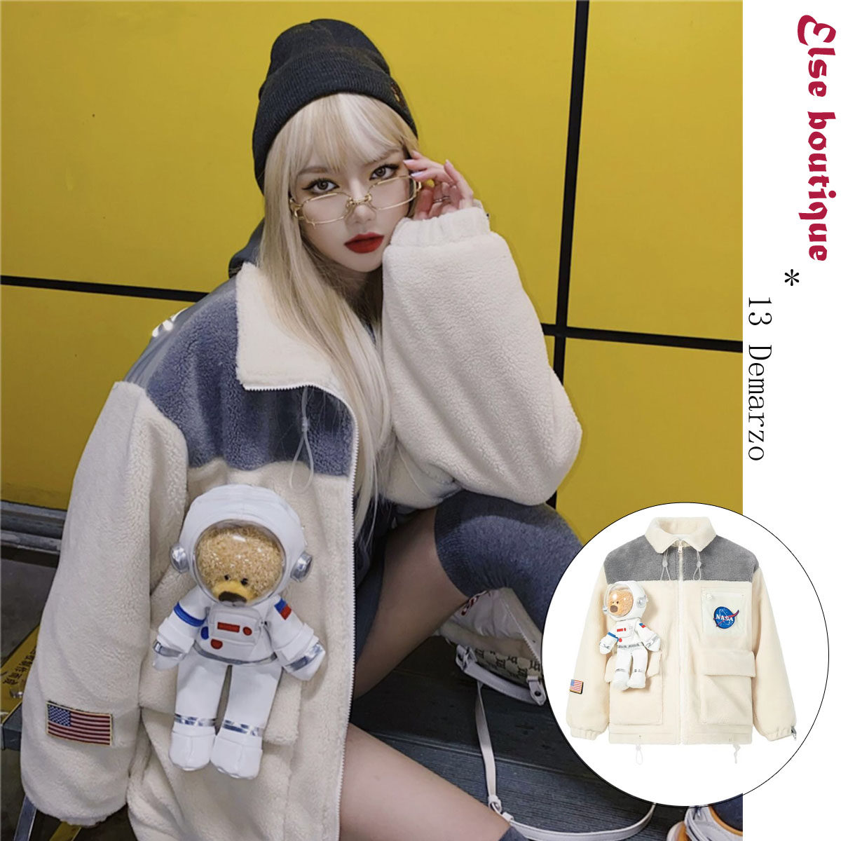 Van Jo Jo Jo to the same section 13DE MARZO Genuine Authorised Astronaut Teddy Small Bear Lamb Wool Coat 20 Autumn Winter