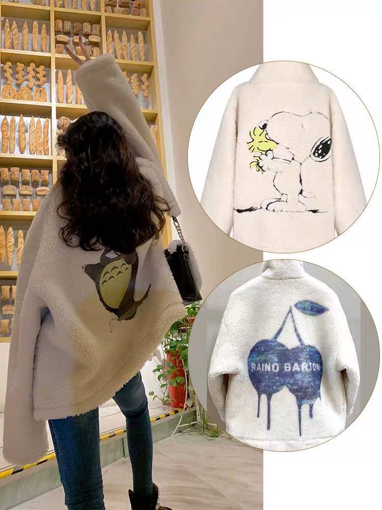 Xu Yang's Tongan Raion Barton 20 Autumn Winter New Historic Nu Biolong Cat Lamb Hair Bracelet Thick Warm Coat