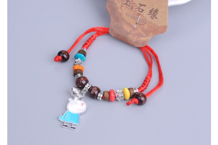 Retro Carter Piglet Bện dây đỏ Dây đeo tay Vòng đeo tay Nữ Hàn Quốc Sinh viên đơn giản Sen Bộ bạn gái Trang sức vòng tay đá thạch anh