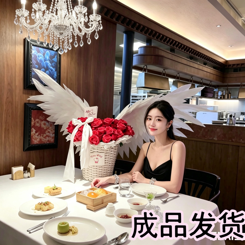 Electric Angel Wings, Eternal Flower Roses, Birthday Gift for Girlfriend, Best Friend, Chinese Valentine's Day Gift Electric Angel Wings, Eternal Flower Roses, Birthday Gift for Girlfriend, Best Friend, Chinese Valentine's Day Gift