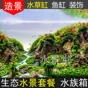 鱼缸造景沉木 水草泥 青龙石套餐 鱼缸造景 鱼缸沉木