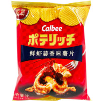 Temporary specials imported Indonesian calbee seaweed butter flavored potato chips 60g fresh shrimp garlic flavor puffed snacks