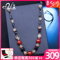 Sweater chain long section 100 lap high-end atmosphere necklace woman pendant 2022 New clothes jade flower jade autumn winter upscale