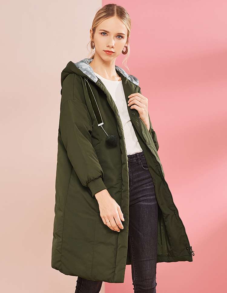 ERAL\/艾莱依2018冬季新款女士羽绒服中长款