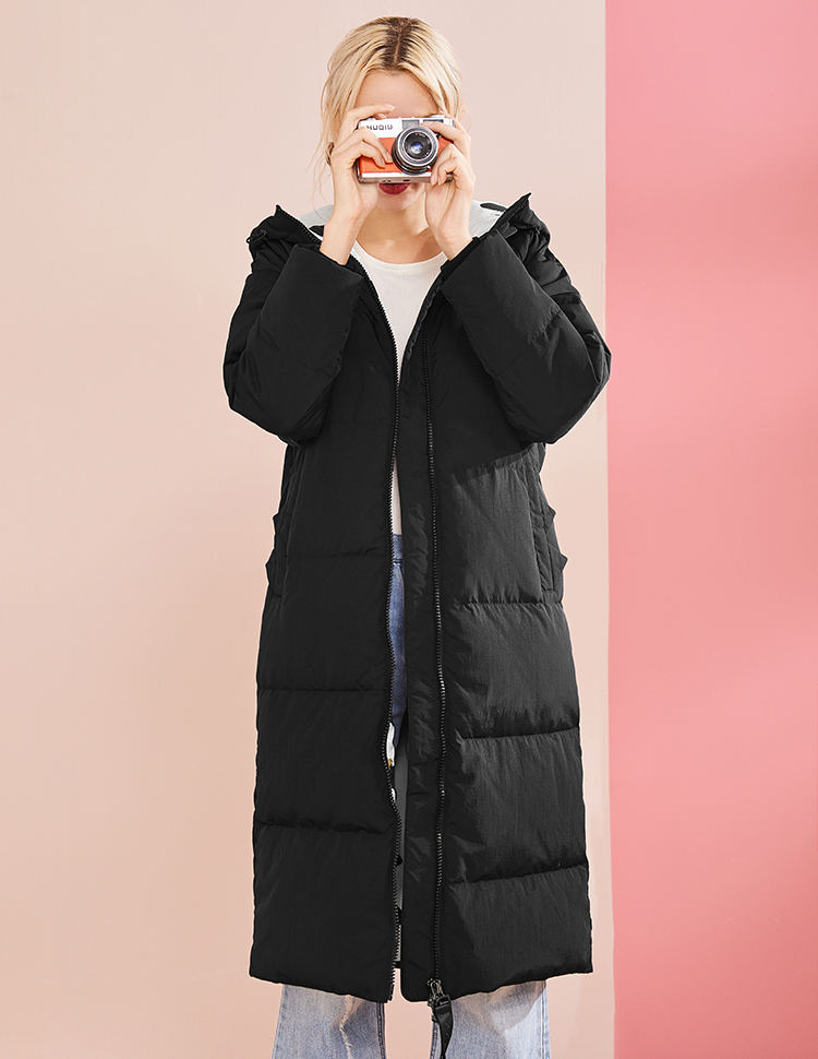 ERAL\/艾莱依2018冬装新款中长款羽绒服女连