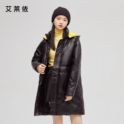 【直播专享】艾莱依秋冬季羽绒服情侣外套中长款时尚休闲男女同款