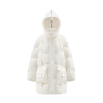 Alaiyi 2024 new down jacket quality fashionable style removable hood sweet thickened and lengthened warm coat