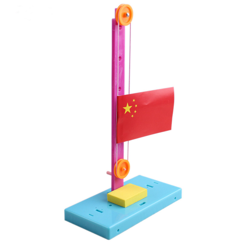 Science and technology small production gizmo Handmade science experiment toy Flag lifting platform Primary school student diy material bag
